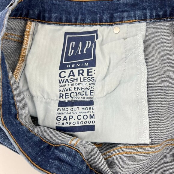 Gap Denim Jean Rolled Hem Shorts Size 16/33 Mid Rise 5inch Inseam - Picture 4 of 9